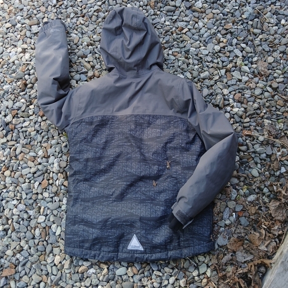LL Bean Kids TEK Jacket Size M(10-12) Gray Hooded Lined - Picture 6 of 12